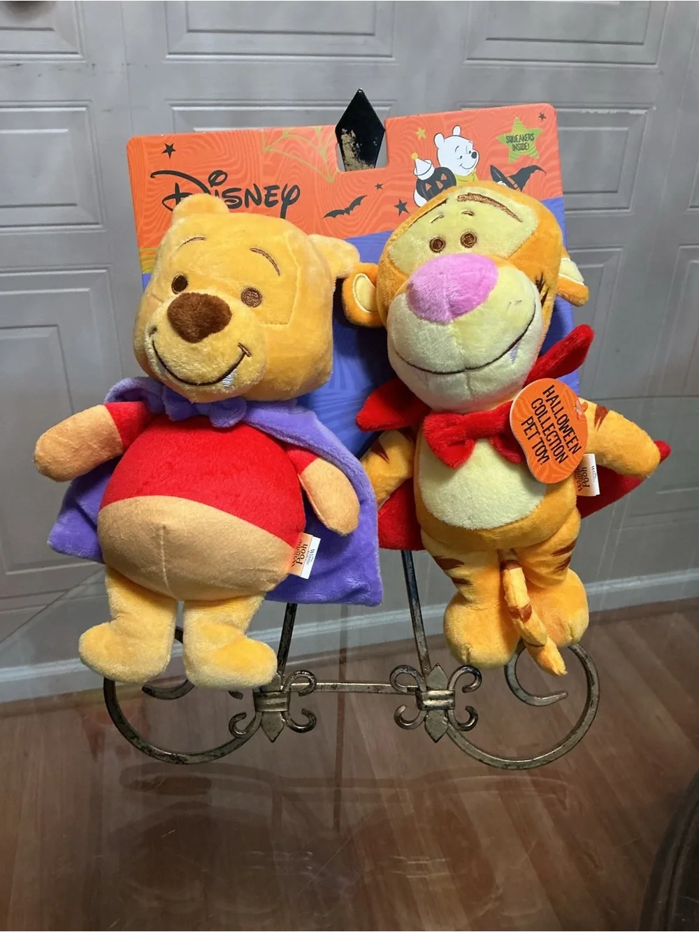 Disney Winnie the Pooh & Tigger 10” Halloween Set Of Dog Toys Clinker Squeaker